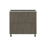Hugo&Borg Savane 36-in W x 34.5-in H x 24-in D Textmel 2-Drawer Base Fully Assembled Cabinet (Flat Panel Style)