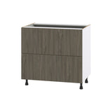 Hugo&Borg Savane 36-in W x 34.5-in H x 24-in D Textmel 2-Drawer Base Fully Assembled Cabinet (Flat Panel Style)
