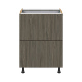 Hugo&Borg Savane 24-in W x 34.5-in H x 24-in D Textmel 3-Drawer Base Fully Assembled Cabinet (Flat Panel Style)