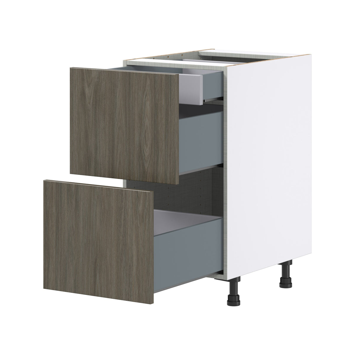 Hugo&Borg Savane 18-in W x 34.5-in H x 24-in D Textmel 3-Drawer Base Fully Assembled Cabinet (Flat Panel Style)