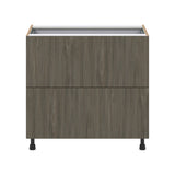 Hugo&Borg Savane 36-in W x 34.5-in H x 24-in D Textmel 3-Drawer Base Fully Assembled Cabinet (Flat Panel Style)