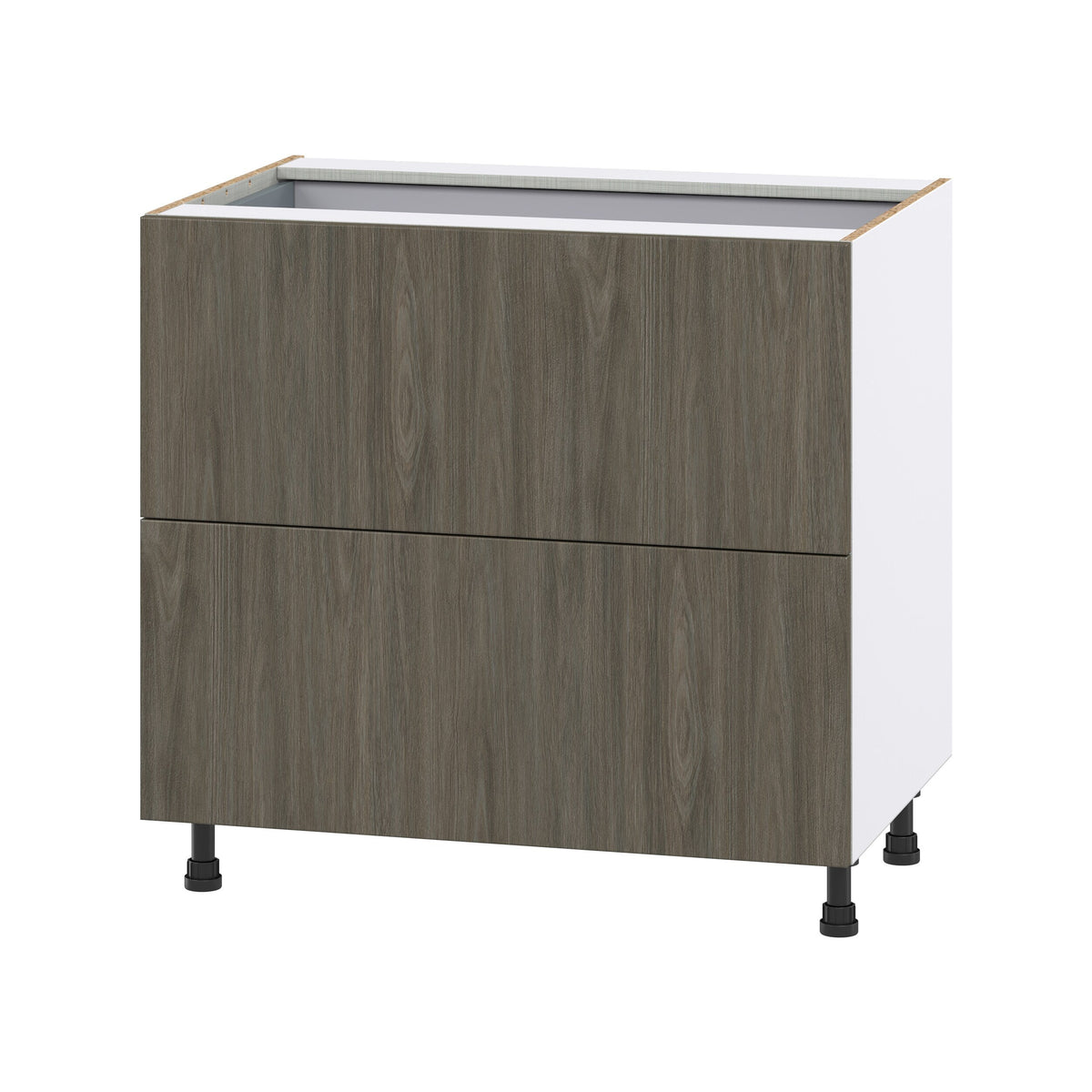 Hugo&Borg Savane 36-in W x 34.5-in H x 24-in D Textmel 3-Drawer Base Fully Assembled Cabinet (Flat Panel Style)