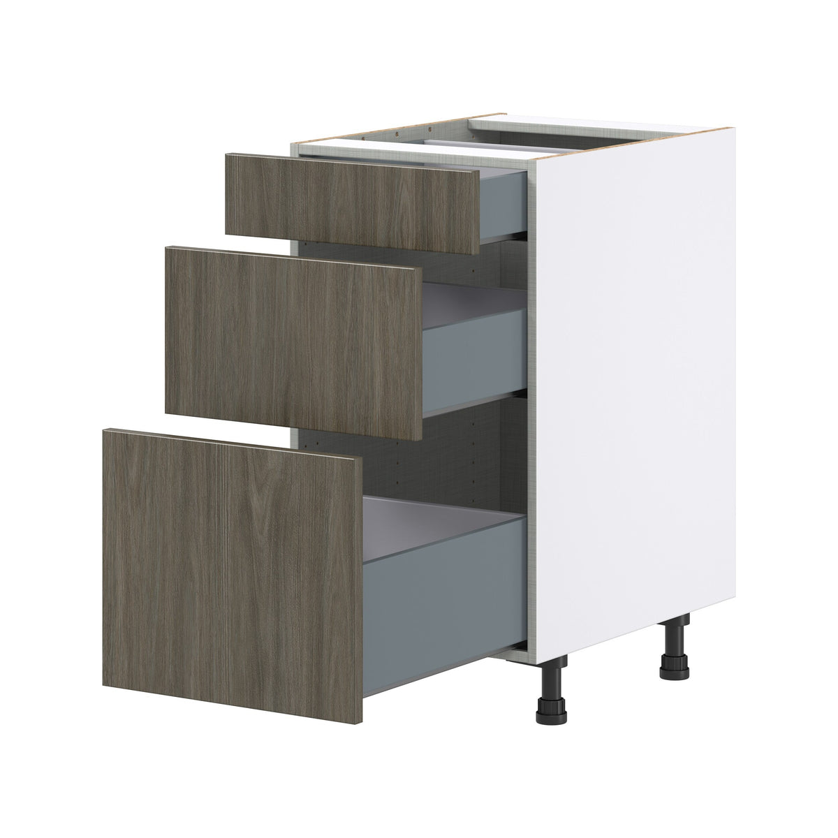 Hugo&Borg Savane 18-in W x 34.5-in H x 24-in D Textmel 3-Drawer Base Fully Assembled Cabinet (Flat Panel Style)