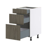 Hugo&Borg Savane 18-in W x 34.5-in H x 24-in D Textmel 3-Drawer Base Fully Assembled Cabinet (Flat Panel Style)