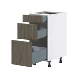 Hugo&Borg Savane 15-in W x 34.5-in H x 24-in D Textmel 3-Drawer Base Fully Assembled Cabinet (Flat Panel Style)