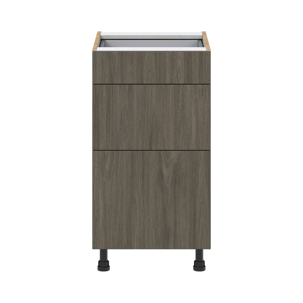 Hugo&Borg Savane 18-in W x 34.5-in H x 24-in D Textmel 3-Drawer Base Fully Assembled Cabinet (Flat Panel Style)