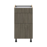 Hugo&Borg Savane 18-in W x 34.5-in H x 24-in D Textmel 3-Drawer Base Fully Assembled Cabinet (Flat Panel Style)