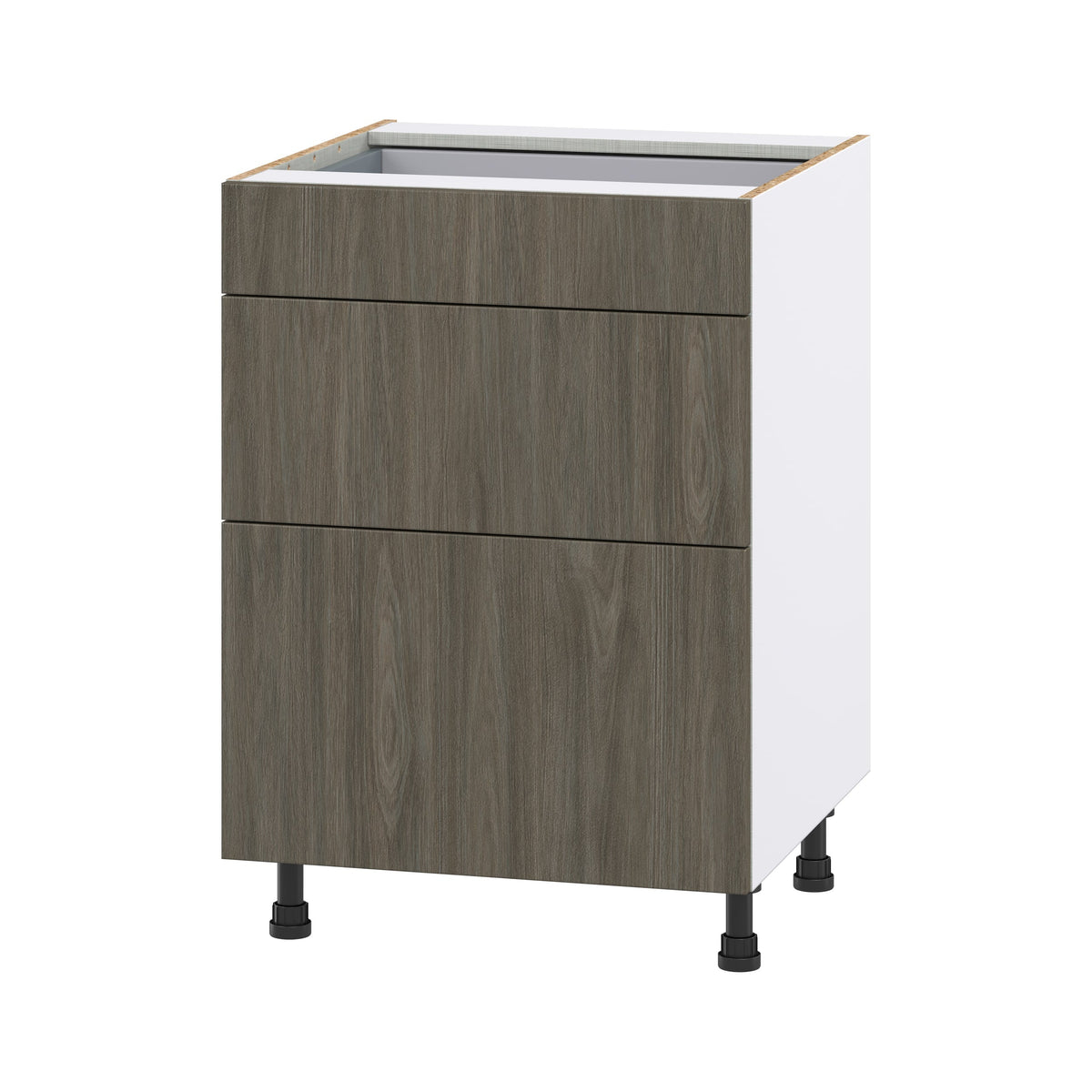 Hugo&Borg Savane 24-in W x 34.5-in H x 24-in D Textmel 3-Drawer Base Fully Assembled Cabinet (Flat Panel Style)