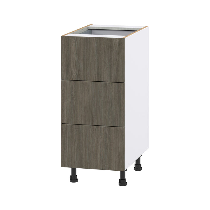Hugo&Borg Savane 15-in W x 34.5-in H x 24-in D Textmel 4-Drawer Base Fully Assembled Cabinet (Flat Panel Style)