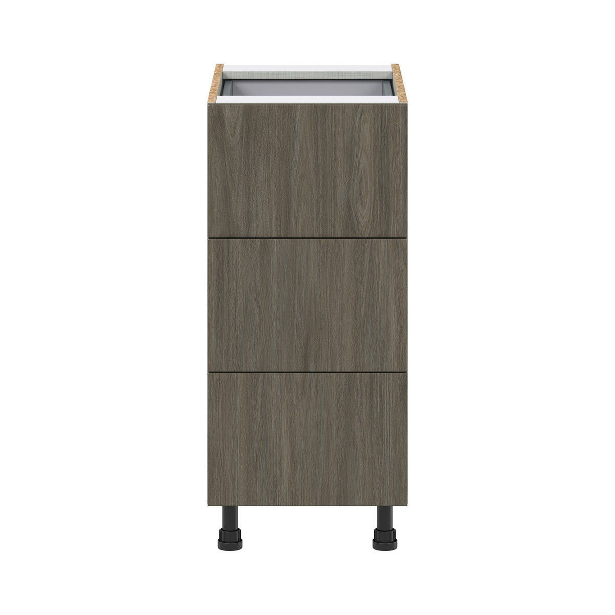 Hugo&Borg Savane 15-in W x 34.5-in H x 24-in D Textmel 4-Drawer Base Fully Assembled Cabinet (Flat Panel Style)