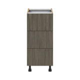Hugo&Borg Savane 15-in W x 34.5-in H x 24-in D Textmel 4-Drawer Base Fully Assembled Cabinet (Flat Panel Style)