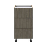 Hugo&Borg Savane 18-in W x 34.5-in H x 24-in D Textmel 4-Drawer Base Fully Assembled Cabinet (Flat Panel Style)