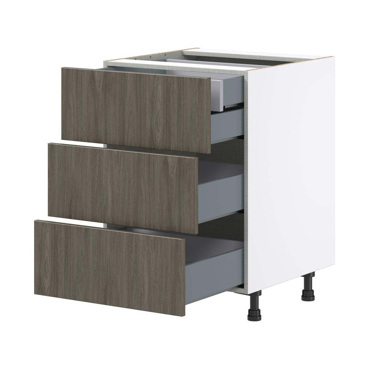 Hugo&Borg Savane 24-in W x 34.5-in H x 24-in D Textmel 4-Drawer Base Fully Assembled Cabinet (Flat Panel Style)