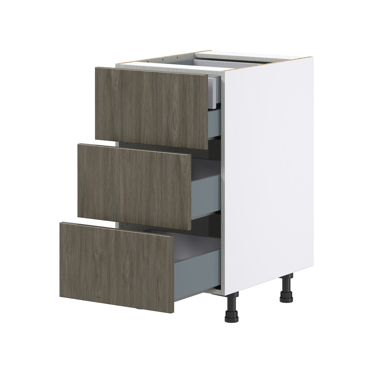 Hugo&Borg Savane 18-in W x 34.5-in H x 24-in D Textmel 4-Drawer Base Fully Assembled Cabinet (Flat Panel Style)