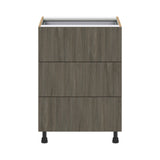 Hugo&Borg Savane 24-in W x 34.5-in H x 24-in D Textmel 4-Drawer Base Fully Assembled Cabinet (Flat Panel Style)