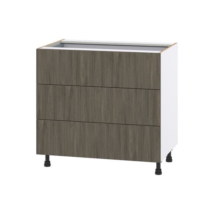 Hugo&Borg Savane 36-in W x 34.5-in H x 24-in D Textmel 4-Drawer Base Fully Assembled Cabinet (Flat Panel Style)