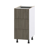 Hugo&Borg Savane 15-in W x 34.5-in H x 24-in D Textmel 3-Drawer Base Fully Assembled Cabinet (Flat Panel Style)