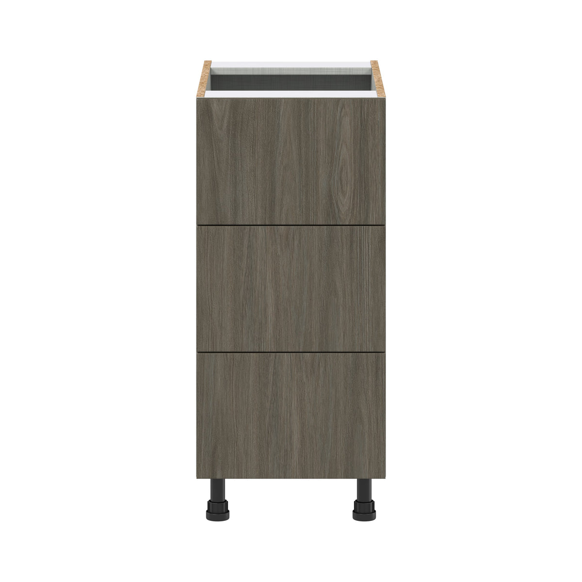 Hugo&Borg Savane 15-in W x 34.5-in H x 24-in D Textmel 3-Drawer Base Fully Assembled Cabinet (Flat Panel Style)