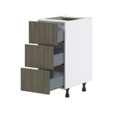 Hugo&Borg Savane 15-in W x 34.5-in H x 24-in D Textmel 3-Drawer Base Fully Assembled Cabinet (Flat Panel Style)