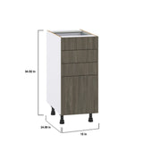 Hugo&Borg Savane 15-in W x 34.5-in H x 24-in D Textmel 4-Drawer Base Fully Assembled Cabinet (Flat Panel Style)