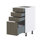 Hugo&Borg Savane 15-in W x 34.5-in H x 24-in D Textmel 4-Drawer Base Fully Assembled Cabinet (Flat Panel Style)