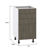Hugo&Borg Savane 18-in W x 34.5-in H x 24-in D Textmel 4-Drawer Base Fully Assembled Cabinet (Flat Panel Style)