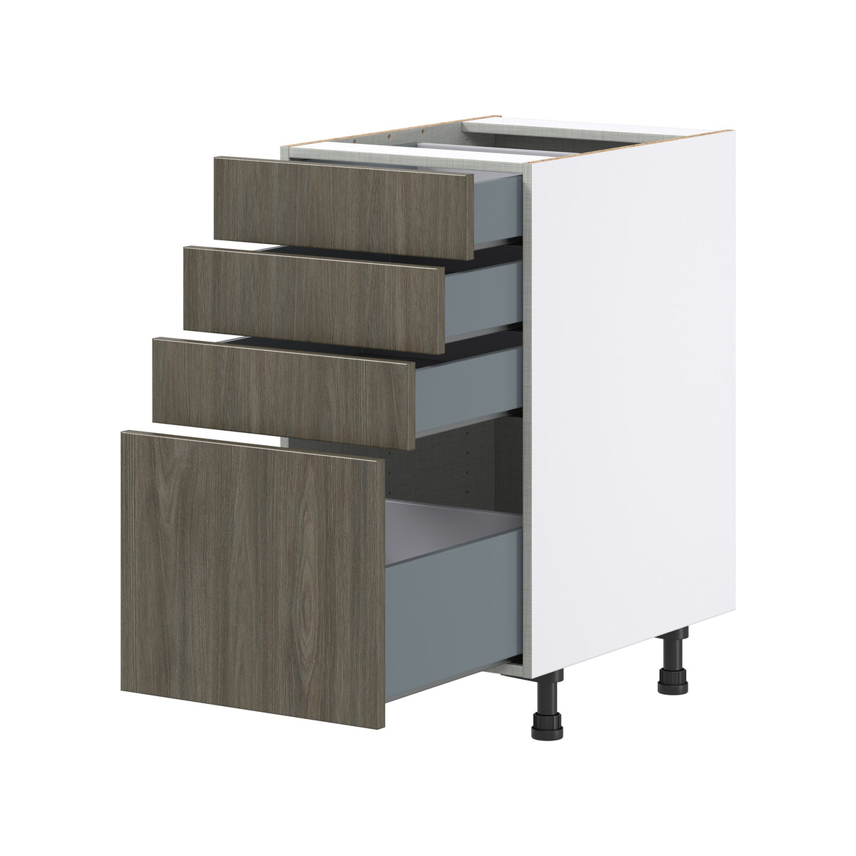 Hugo&Borg Savane 18-in W x 34.5-in H x 24-in D Textmel 4-Drawer Base Fully Assembled Cabinet (Flat Panel Style)