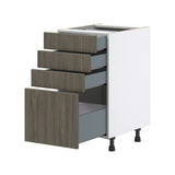 Hugo&Borg Savane 18-in W x 34.5-in H x 24-in D Textmel 4-Drawer Base Fully Assembled Cabinet (Flat Panel Style)