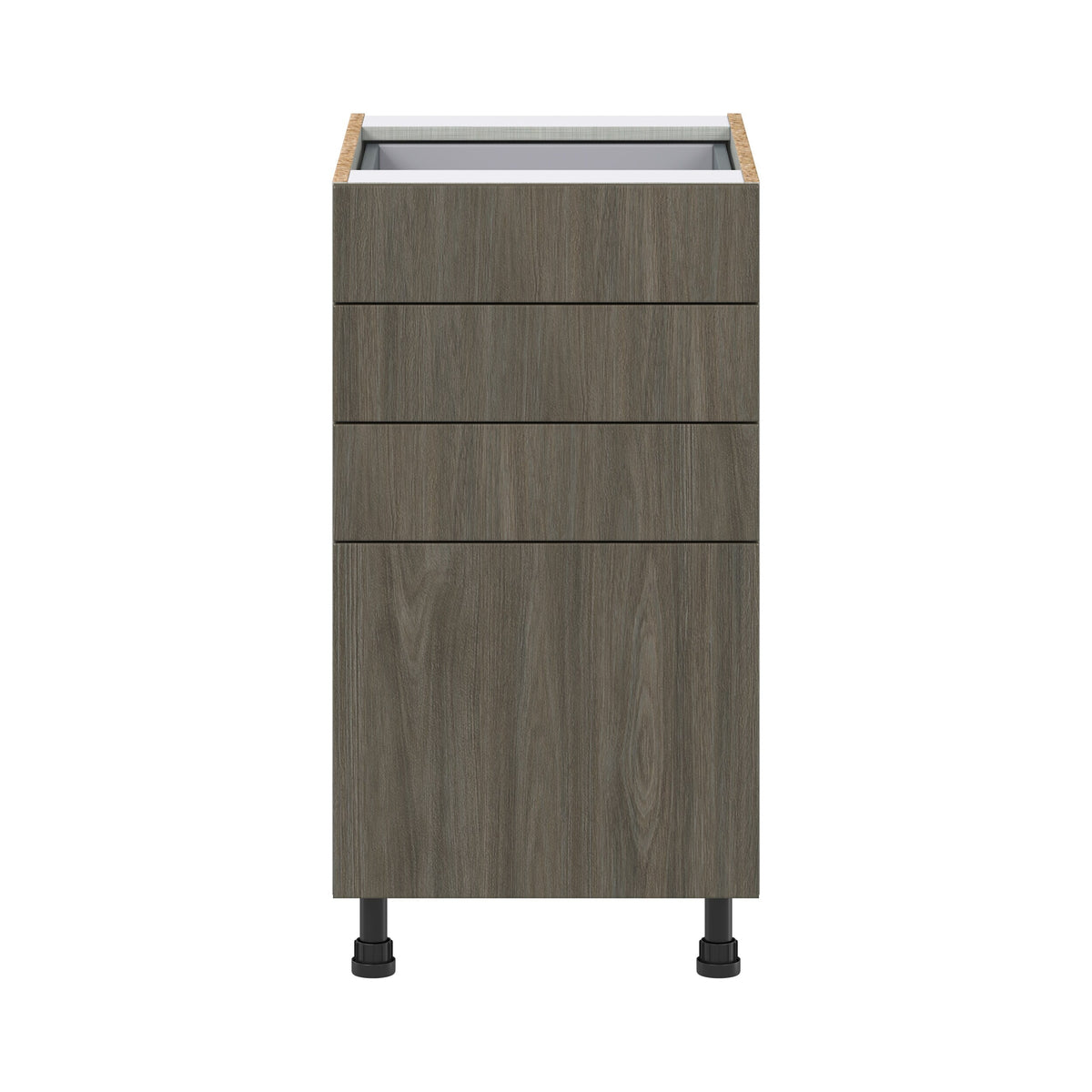 Hugo&Borg Savane 18-in W x 34.5-in H x 24-in D Textmel 4-Drawer Base Fully Assembled Cabinet (Flat Panel Style)