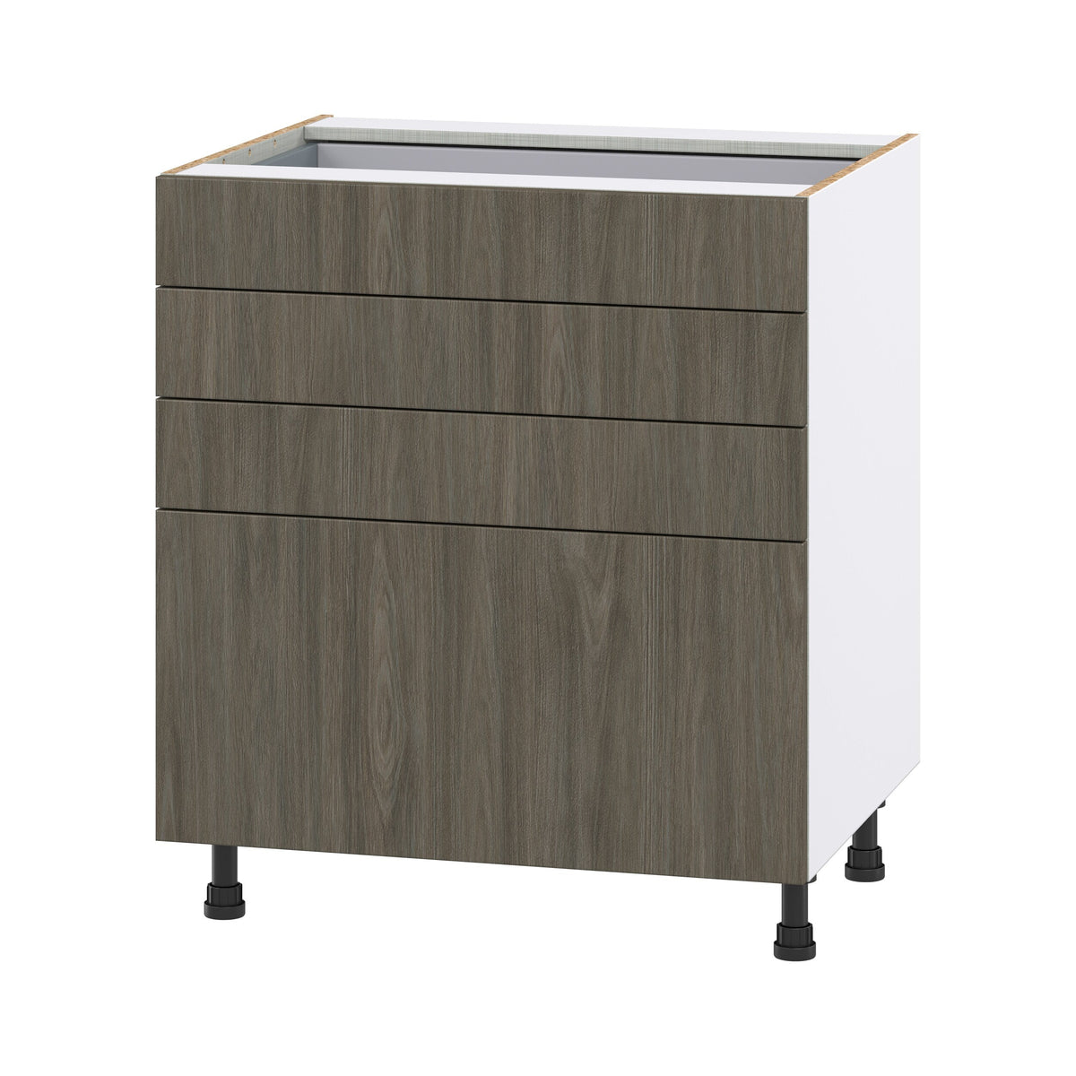 Hugo&Borg Savane 30-in W x 34.5-in H x 24-in D Textmel 4-Drawer Base Fully Assembled Cabinet (Flat Panel Style)
