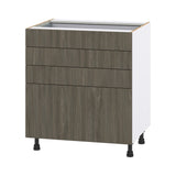 Hugo&Borg Savane 30-in W x 34.5-in H x 24-in D Textmel 4-Drawer Base Fully Assembled Cabinet (Flat Panel Style)