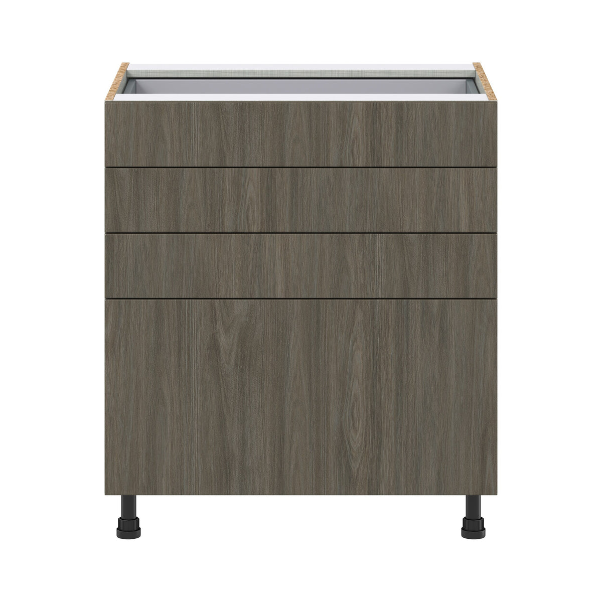 Hugo&Borg Savane 30-in W x 34.5-in H x 24-in D Textmel 4-Drawer Base Fully Assembled Cabinet (Flat Panel Style)