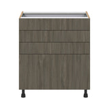 Hugo&Borg Savane 30-in W x 34.5-in H x 24-in D Textmel 4-Drawer Base Fully Assembled Cabinet (Flat Panel Style)