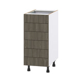 Hugo&Borg Savane 15-in W x 34.5-in H x 24-in D Textmel 6-Drawer Base Fully Assembled Cabinet (Flat Panel Style)