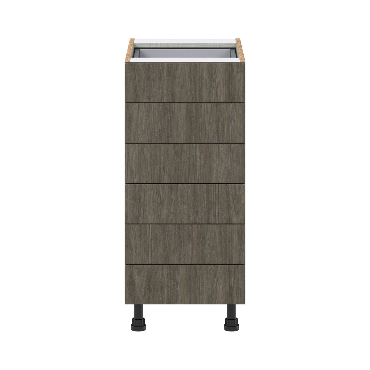 Hugo&Borg Savane 15-in W x 34.5-in H x 24-in D Textmel 6-Drawer Base Fully Assembled Cabinet (Flat Panel Style)