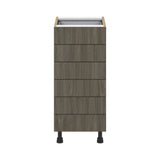 Hugo&Borg Savane 15-in W x 34.5-in H x 24-in D Textmel 6-Drawer Base Fully Assembled Cabinet (Flat Panel Style)