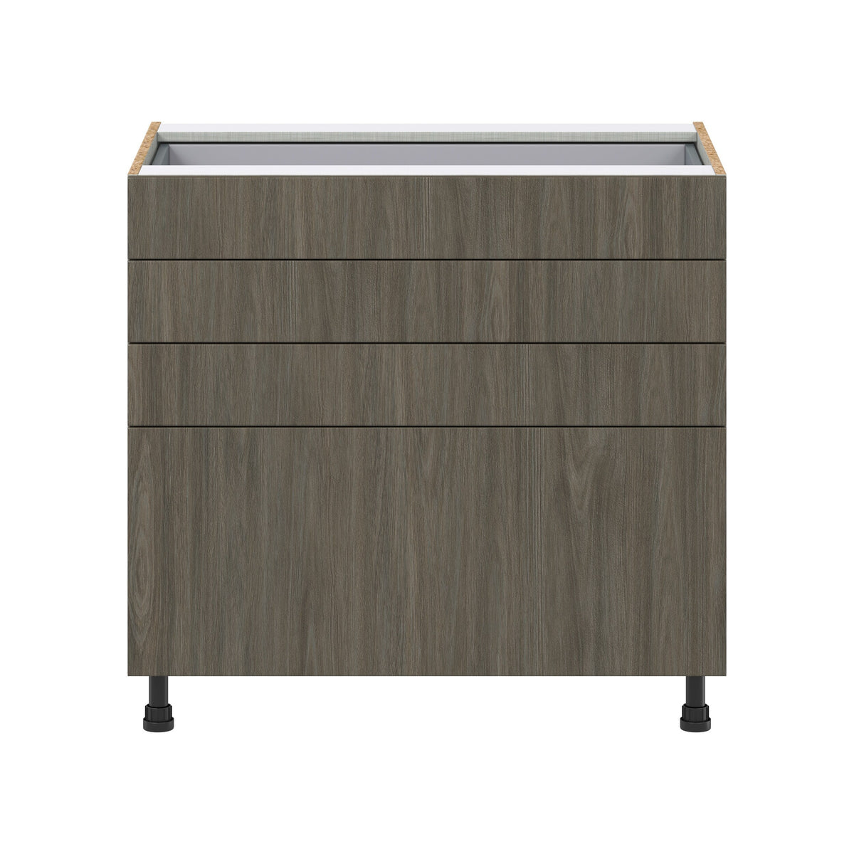 Hugo&Borg Savane 36-in W x 34.5-in H x 24-in D Textmel 4-Drawer Base Fully Assembled Cabinet (Flat Panel Style)