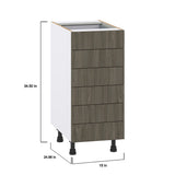 Hugo&Borg Savane 15-in W x 34.5-in H x 24-in D Textmel 6-Drawer Base Fully Assembled Cabinet (Flat Panel Style)