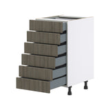 Hugo&Borg Savane 18-in W x 34.5-in H x 24-in D Textmel 6-Drawer Base Fully Assembled Cabinet (Flat Panel Style)