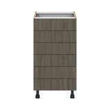 Hugo&Borg Savane 18-in W x 34.5-in H x 24-in D Textmel 6-Drawer Base Fully Assembled Cabinet (Flat Panel Style)