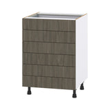 Hugo&Borg Savane 24-in W x 34.5-in H x 24-in D Textmel 6-Drawer Base Fully Assembled Cabinet (Flat Panel Style)