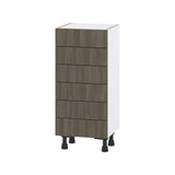 Hugo&Borg Savane 15-in W x 34.5-in H x 14-in D Textmel 6-Drawer Base Fully Assembled Cabinet (Flat Panel Style)