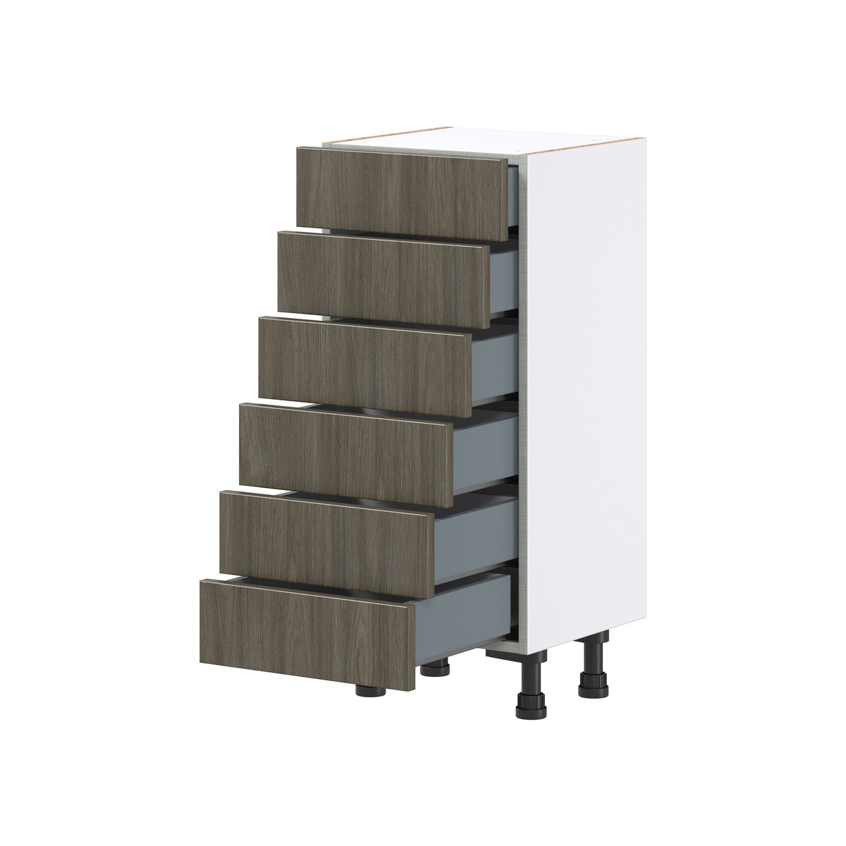 Hugo&Borg Savane 15-in W x 34.5-in H x 14-in D Textmel 6-Drawer Base Fully Assembled Cabinet (Flat Panel Style)