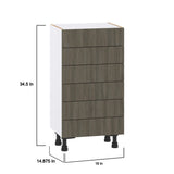 Hugo&Borg Savane 18-in W x 34.5-in H x 14-in D Textmel 6-Drawer Base Fully Assembled Cabinet (Flat Panel Style)
