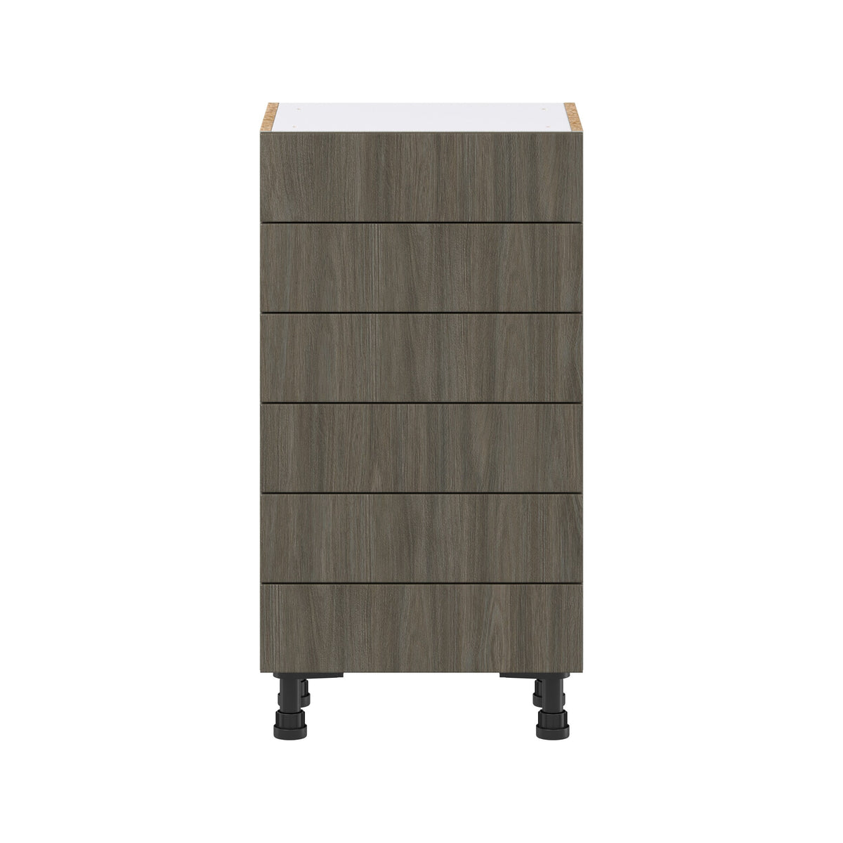 Hugo&Borg Savane 18-in W x 34.5-in H x 14-in D Textmel 6-Drawer Base Fully Assembled Cabinet (Flat Panel Style)