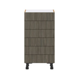 Hugo&Borg Savane 18-in W x 34.5-in H x 14-in D Textmel 6-Drawer Base Fully Assembled Cabinet (Flat Panel Style)
