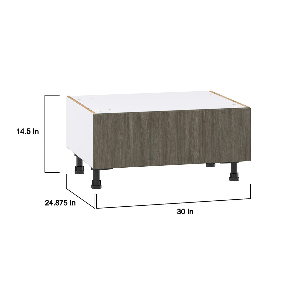 Hugo&Borg Savane 30-in W x 14.5-in H x 24-in D Textmel 1-Drawer Base Fully Assembled Cabinet (Flat Panel Style)