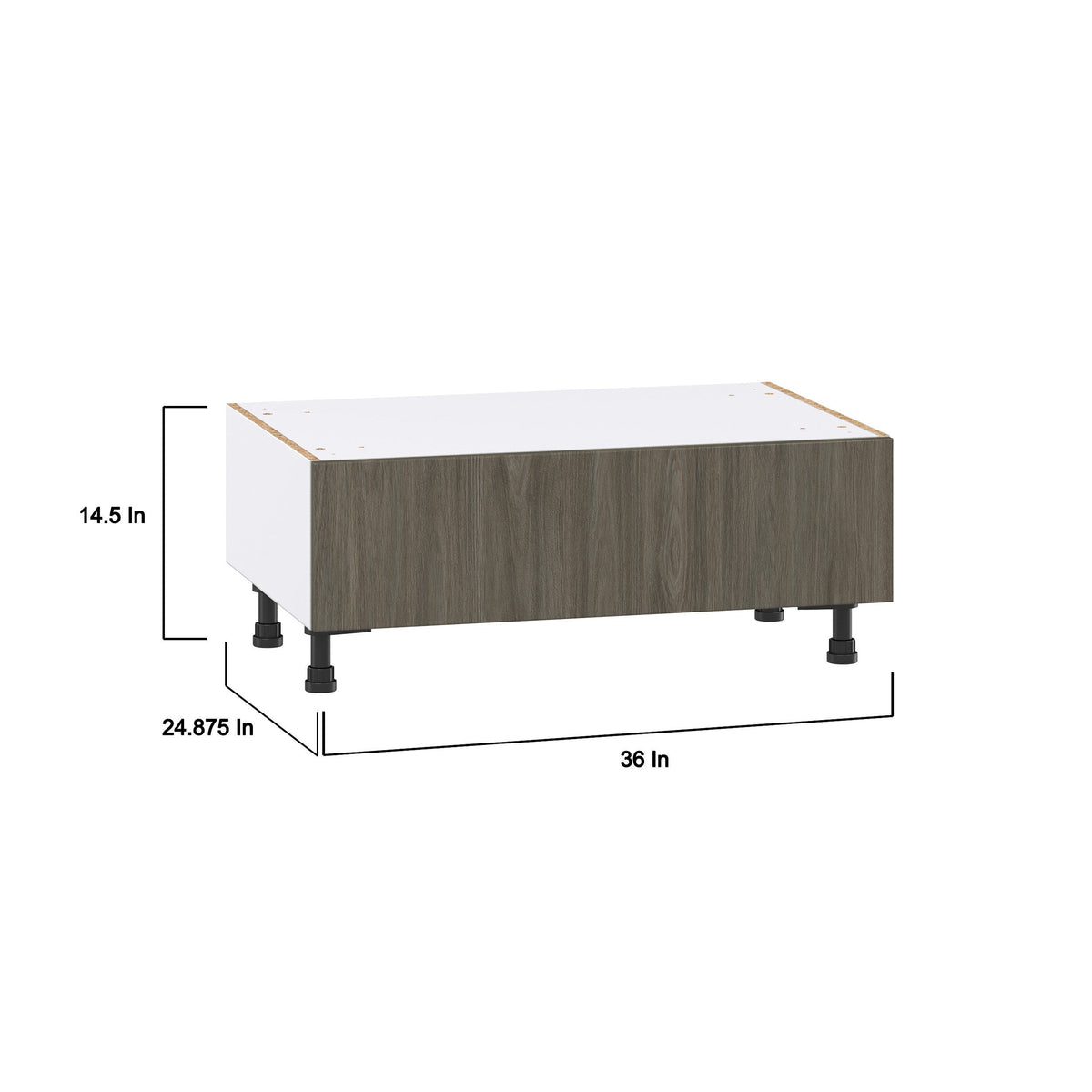 Hugo&Borg Savane 36-in W x 14.5-in H x 24-in D Textmel 1-Drawer Base Fully Assembled Cabinet (Flat Panel Style)