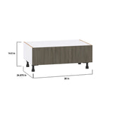Hugo&Borg Savane 36-in W x 14.5-in H x 24-in D Textmel 1-Drawer Base Fully Assembled Cabinet (Flat Panel Style)