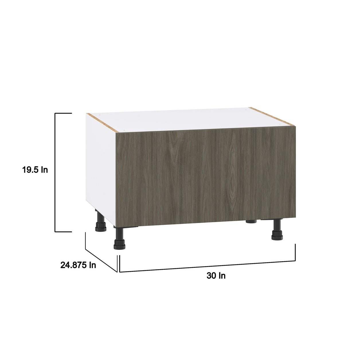 Hugo&Borg Savane 30-in W x 19.5-in H x 24-in D Textmel 1-Drawer Base Fully Assembled Cabinet (Flat Panel Style)